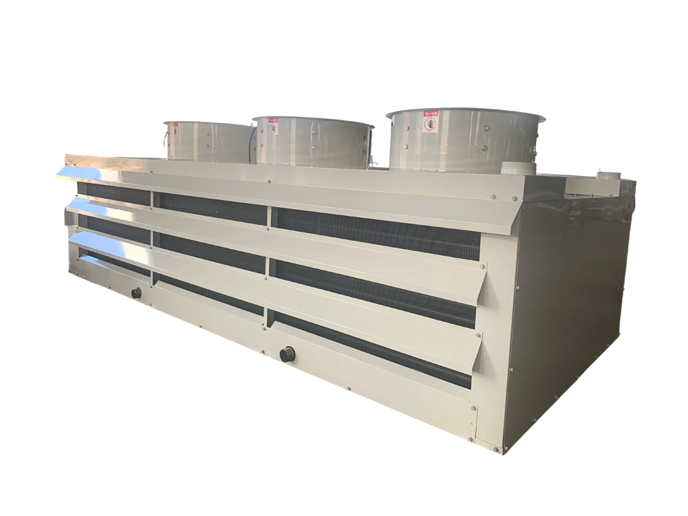 Enfriador de aire con conducto de alta descarga de piso con descongelación de agua