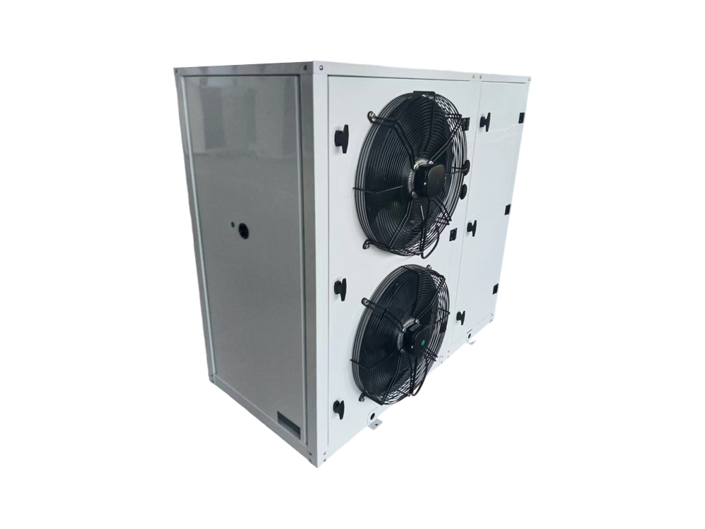 Unidad condensadora integrada de tres lados que se puede abrir en forma de placa